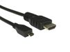 RS PRO HDMI-kabel A HDMI stekker B Micro HDMI stekker 4K max, 1,5m, zwart