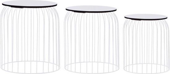 vidaXL Salontafels 3-delig Wit