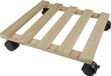 Nature Planttrolley met wieltjes - Naturel - Hout - Vierkant - 35 x 35 x 7,4 cm