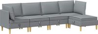 vidaXL Modulaire bankset met opslag 5-stuks Lichtgrijs Stof
