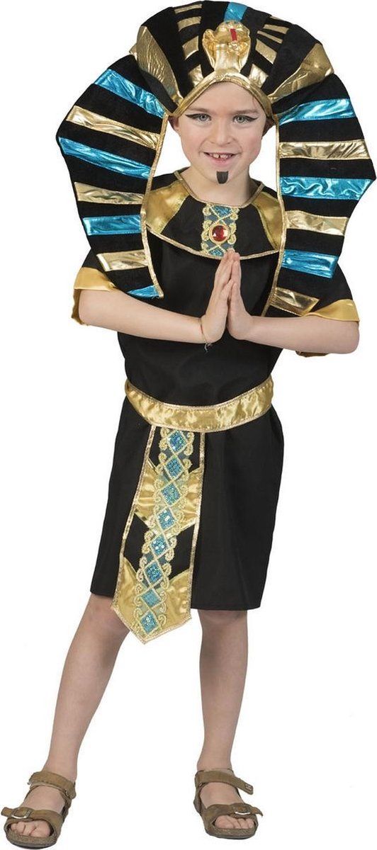 Funny Fashion Egypte Kostuum | Koninklijke Egyptische Farao Dubbele Valk | Jongen | Maat 116 | Carnaval kostuum | Verkleedkleding