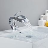 Merkloos Badkamer Kraan - Wastafel Mixer - Dagelijks Gebruik - Waterval Uitloop - 7 Centimeter Hoog - Chroom