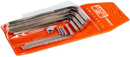 Bahco Metric With Nickel/plated Finish 2-8 Mm Inbussleutelset 8 Eenheden Oranje