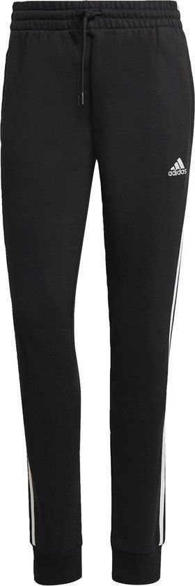 adidas Sportswear Essentials 3-Stripes French Terry Cuffed Broek Dames Zwart - Maat S