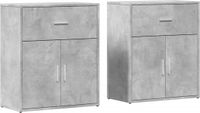 vidaXL Dressoirs 2 st 60x31x70 cm bewerkt hout betongrijs