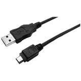 LogiLink CU0015 USB-kabel USB 2.0 USB-A stekker, USB-mini-B stekker 3.00 m Zwart Afgeschermd (dubbel)