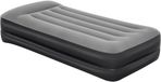Merkloos Luchtbed met ingebouwde pomp – Opblaasbaar bed met elektrische pomp – Snel opblaasbaar luchtmatras – Comfortabel logeerbed – Voor binnen en buiten gebruik – Ideaal voor gasten, camping en vakantie – Dubbellaags luchtbed – Compact op te bergen – Stevig – Zwart – 150 kg – 97 x 191 x 46 cm