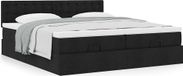 Prolenta Maison Exclusive - Ottoman bedframe met matras, zwart, 180x200 cm, textiel