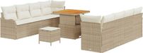 vidaXL Tuinset, 11 delen, 10 zitplaatsen, beige en crème