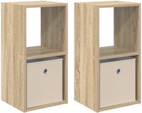 vidaXL Nachtkastje - 2 stuks - Sonoma Eik - 30,5 x 27 x 59,5 cm - Bewerkt hout