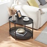en.casa Salontafel Jäller ovaal 66x51x44 cm zwart
