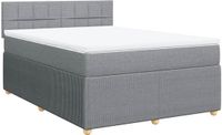 vidaXL Boxspring met matras stof lichtgrijs 140x200 cm