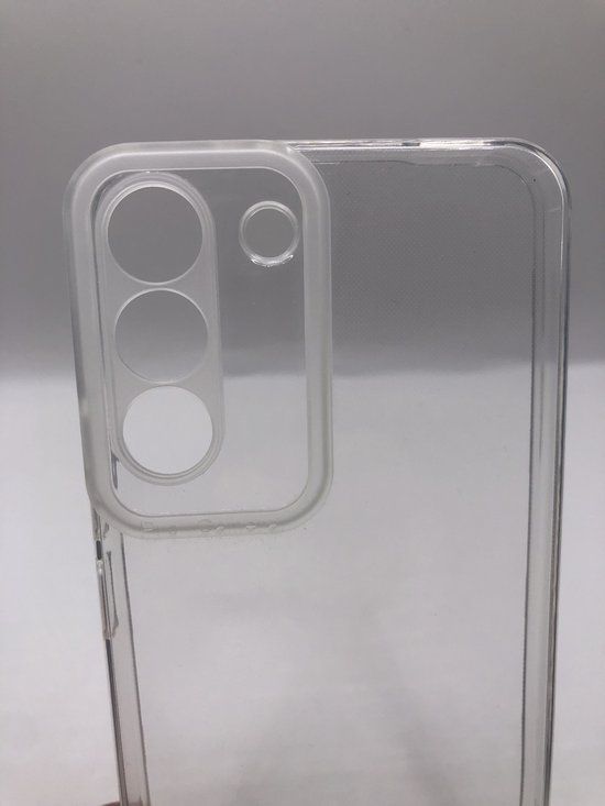 Merkloos Samsung Galaxy S22 - Siliconen Hoesje met Camera Bescherming - Transparant