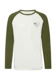 s.Oliver T-Shirt Lange Mouw Olijfgroen Katoen Regular Fit