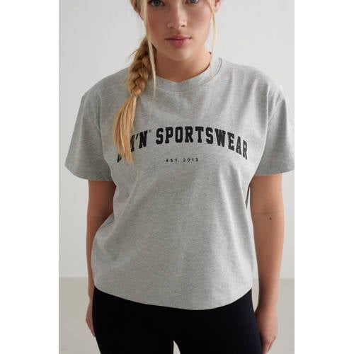Aim'n sportshirt Varsity Boxy grijs