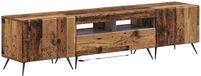 vidaXL LED tv-meubel BREDA 3 st Oud hout Bewerkt hout
