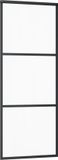 vidaXL Schuifdeur 90x205 cm ESG-glas en aluminium zwart