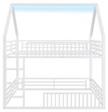 StarTech Hoogslaper met trap - Bed 140 x 200 cm - Veiligheidshek - Geïntegreerde LED-verlichting - Stevig ijzeren frame - Wit