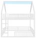 StarTech Hoogslaper met trap - Bed 140 x 200 cm - Veiligheidshek - Geïntegreerde LED-verlichting - Stevig ijzeren frame - Wit