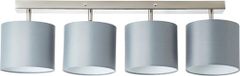 Brilliant Sandra Spot Bar 4-Light Chrome/Grey Metal/Textile E14