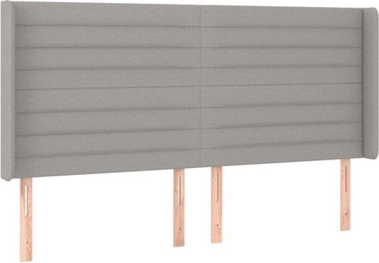 vidaXL Hoofdbord Stof Lichtgrijs 203x16x118/128 cm