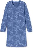 Schiesser Nachthemd Lang Dames Atlantisch Blauw Gebloemd Lange Mouw Katoen 42