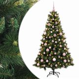 vidaXL Kunstkerstboom met kerstbal 180 cm 300 LED's Warmwit
