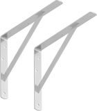 Sotech set van 2 Plankdragers (300 x 225 x 30 mm, gegalvaniseerd, poedercoating), Plankdrager met dwarsbalk voor stabilisatie