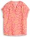 Tom Tailor - Blouse ample à col en V - Taille 38 - motif grandes fleurs rose