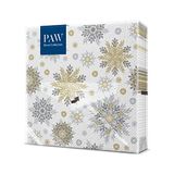 PAW Servetten 33 x 33 cm, 20 stuks - Sneeuwvlokken Zilver