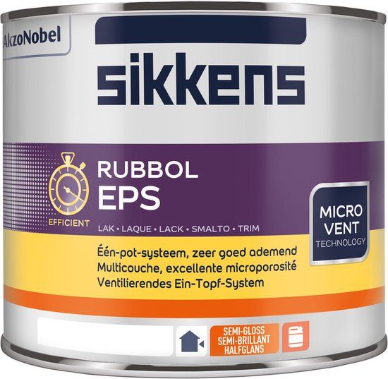 Sikkens Rubbol EPS - 0.5 liter - Ral 9010 - Buiten - Glans - Wit