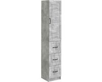 vidaXL Kast - Set - 2 stuks - 33 x 34,5 x 87 cm - Bewerkt hout - Betongrijs