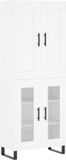 vidaXL - Hoge kast - 69,5x34x180 cm - bewerkt hout - wit