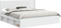 vidaXL Bedframe met opbergruimte en hoofdbord Wit 180 x 200 cm