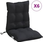 VidaXL Buiten kussen 6 st zwart 100 x 50 x 7 cm