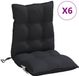 VidaXL Buiten kussen 6 st zwart 100 x 50 x 7 cm