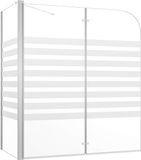 vidaXL Badwand gestreept 120x68x130 cm gehard glas