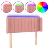 VidaXL Hoofdbord LED Roze Polyester Hout 830 mm x 160 mm x 780 mm - 880 mm