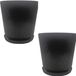Merkloos Relaxdays Bloempot met schotel - set van 2 - Ø 20 cm - zwart