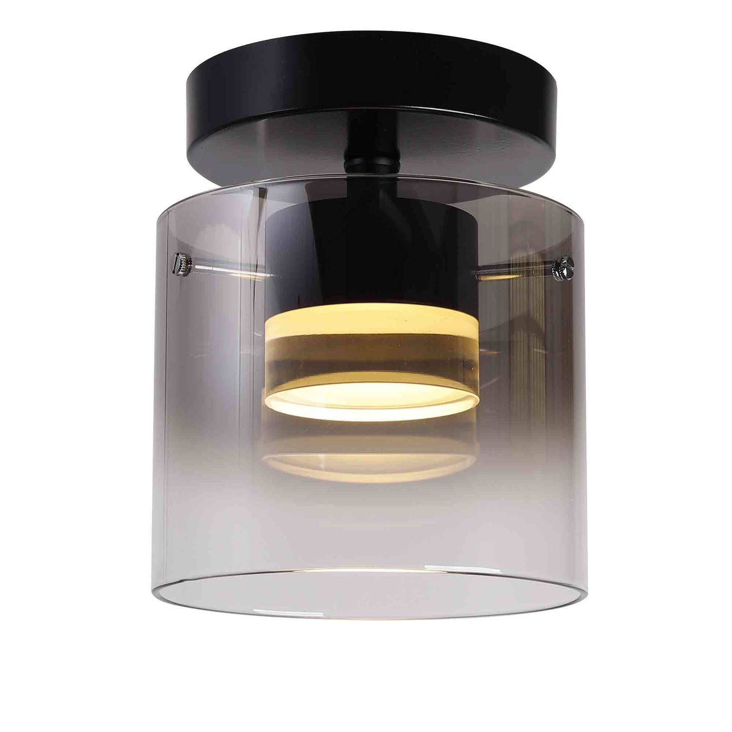 HighLight plafondlamp Salerno 1 lichts - zwart / smoke