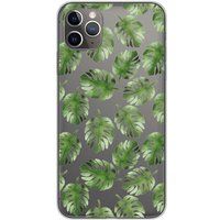 Apple iPhone 11 Pro Max Feuilles de monstera bedrukt siliconen hoesje