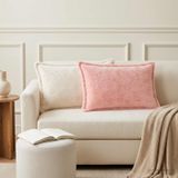 vidaXL Kussensloop 2 st houten roze 30 x 50 cm nep konijnenbont
