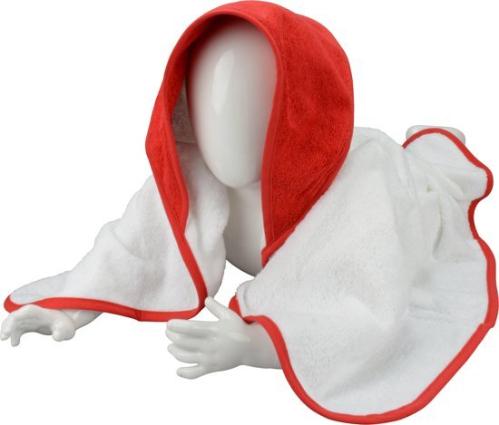 - A&R Babiezzâ„¢ Babycape 100% Katoen Wit/Rood