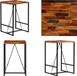 vidaXL Table de bar 70x70x106 cm bois massif recyclé