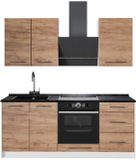 Vicco Eenpersoonskeuken Fame-Line, Goudkleurig Eiken/Wit, 190 cm, WB Antraciet