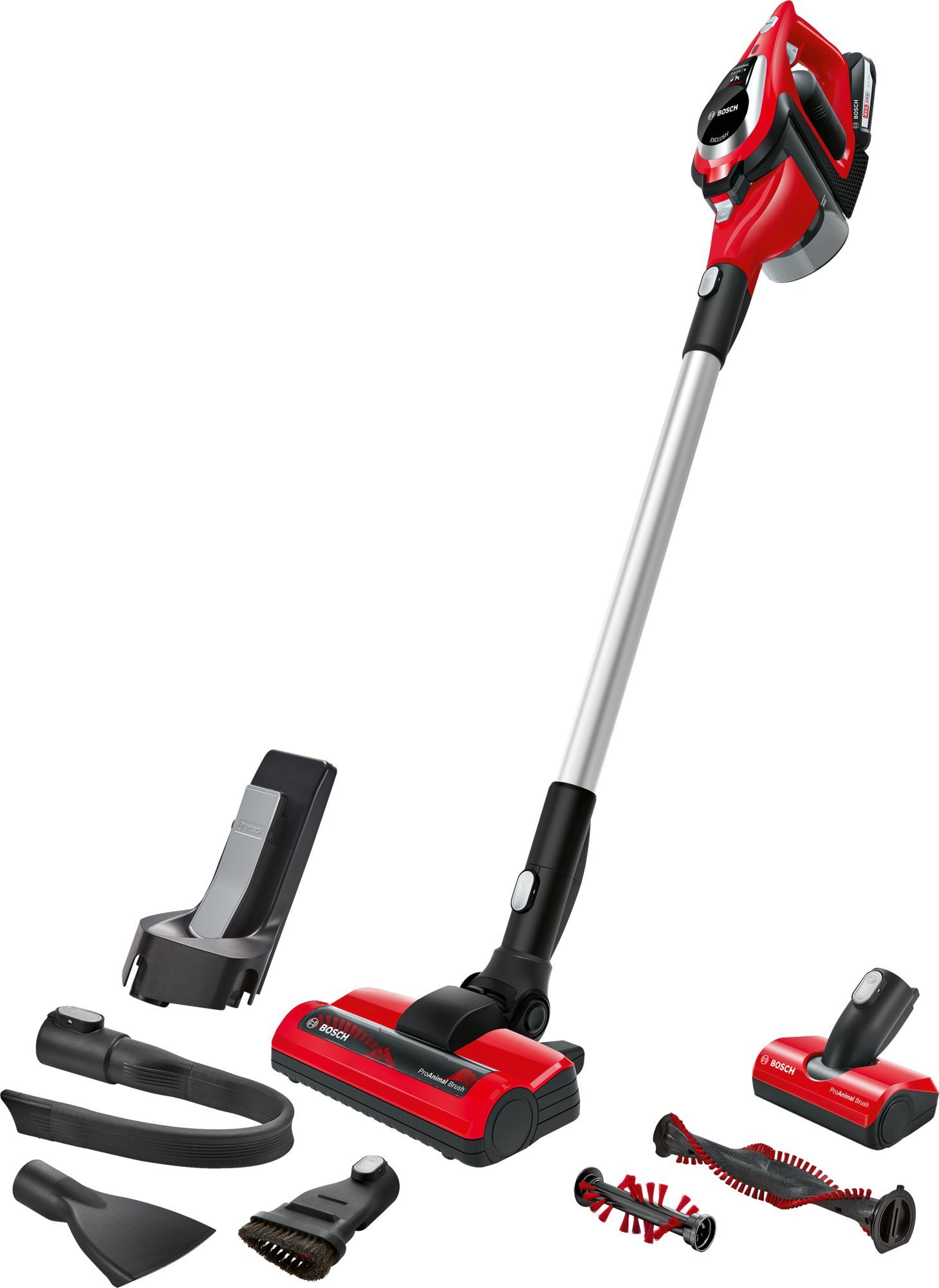 Bosch Serie 8 BBS81PETM | 2-in-1 Steelstofzuiger | Rood | Zakloos | 18V | 3 Ah