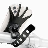 Merkloos Fietstelefoonhouder Universeel Stuurhouder Zwart 360° Rotatie Verstelbaar Siliconen voor Fiets Motorfiets Compatibel met iPhone Samsung 4.0-7.0"