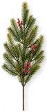 Feeric lights & Christmas Branche de sapin - grand - vert avec baies - 77 cm - plastique - décoratif