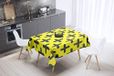 Bonamaison Tafelkleed, Anti-Mold, Sneldrogend, Waterdicht, 100% Polyester Tafellaken, Neon Geel, Rook, 140 x 140 Cm