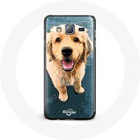 Maniacase Etui voor Samsung Galaxy J3 2016 Golden Retriever Puppy